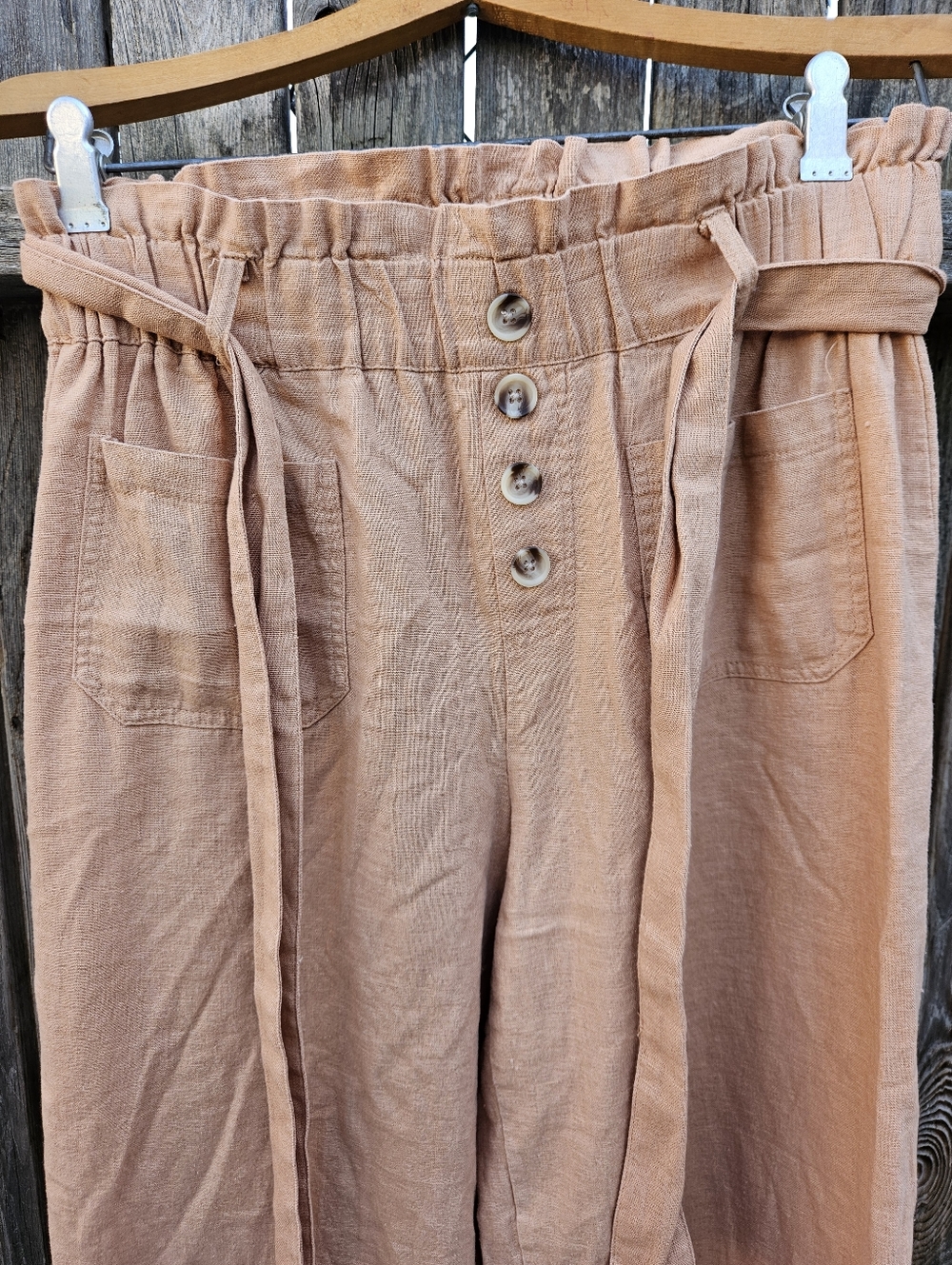 JL Wide Leg Paperbag Waist Pants in Peach Women's Size M - Picture 7 of 16